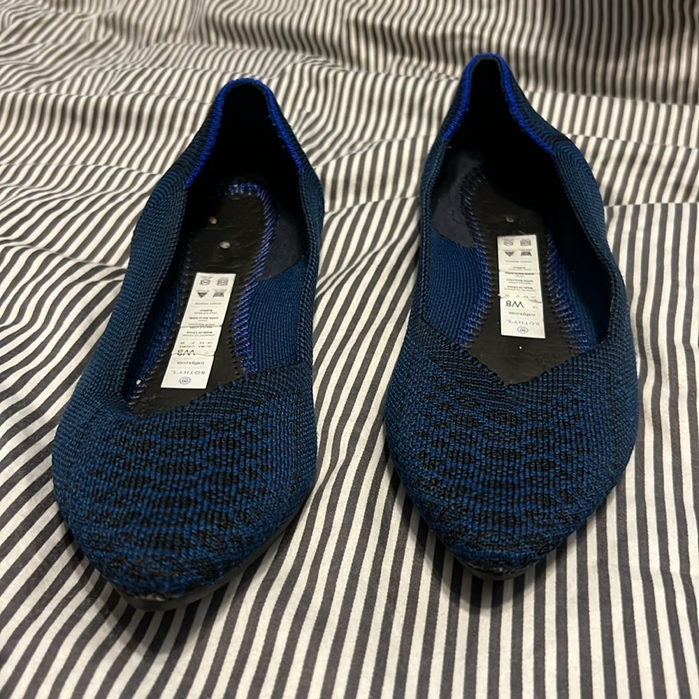 Rothy’s Original The Point Blue and Black Snake Print Size 8 - Picture 6 of 7